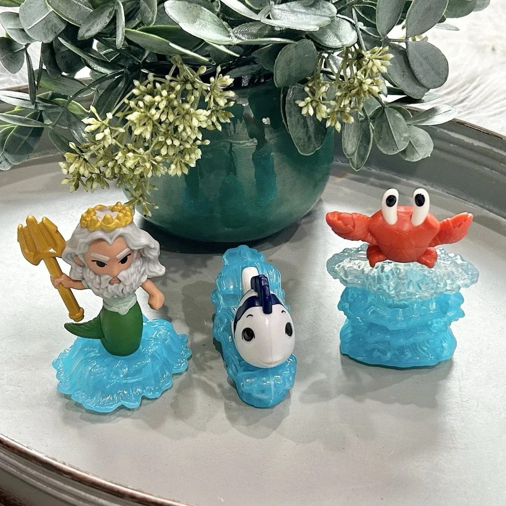 2023 Disneys‎ Little Mermaid McDonald's Happy Meal Lot-Sebastian-Triton-Flounder
